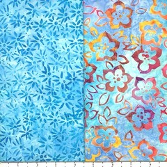Lot 10 Fat Quarters Bouquet #2 Batik Lunn Fabric FQ Pack 100% Cotton Flowers