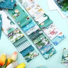 40 PCS Blue Green Floral Fabric Spring Jelly Roll 2.55 Inch Precut Strips