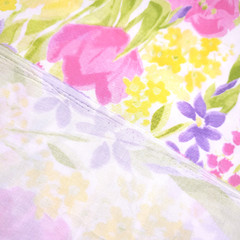 Spring Floral Tulips Multicolor Stretch Cotton Fabric 56″ By The Yard
