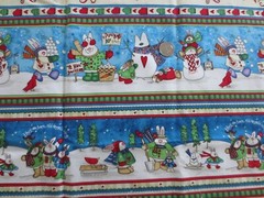 3836. MMFab Inc. Pat Yuille SNOW BUNNIES Cotton FABRIC – 42″ x 5/8 yd.