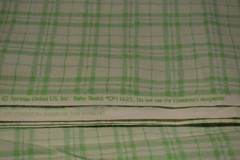 2.8 yds x 44″ PASTEL GREEN STRIPE PLAID COTTON FABRIC baby basics JOANN