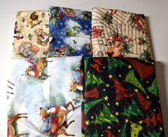 Cotton Quilt Fabric Lot of 5 Christmas Holiday Winter Susan Winget Prints 6+ yds