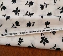 Vintage Coordinating Cotton Fabrics Black/White Solid & Print 4+ Yards NOS