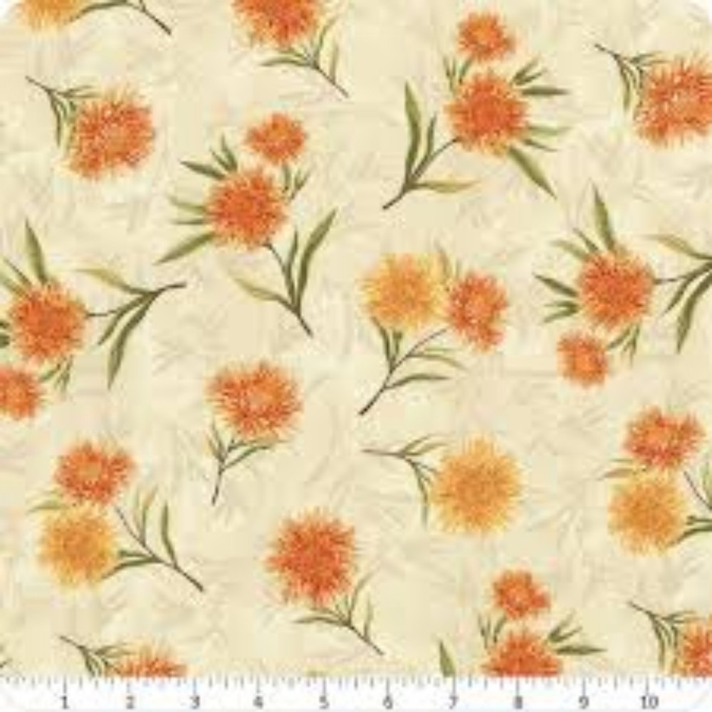 Chickadee Charm Cotton Fabric Wilmington Summer Flowers By the Yard