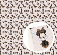 Minnie leopard FAUX LEATHER SHEET 8 X 12″ 1218730 animal print SMOOTH