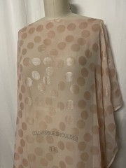 Blush Pink Pure Silk Chiffon Fil Coupe Satin Polka Dot Fabric By The Yard 44″ W