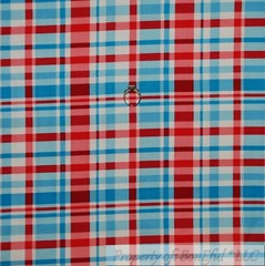 BonEful Fabric FQ Cotton Quilt White Red Blue Plaid American Flag Check Stripe S