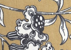 Braemore Design Screen Printed VAT Colors Floral Golden Caramel Fabric 56″W