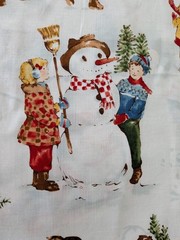 Alexander Henry Fabrics Dick and Jane’s December Snow Play 2 Yards 1998 72″X43″