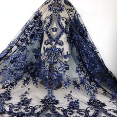 Sequins Mesh Embroidery Lace Fabric Shiny Glitter for Dress Costume 90 120CM