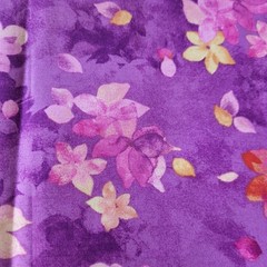 Studio 8 Quilting Treasures Fabric Watercolor Floral Lot 2 Pink Purple 109×43