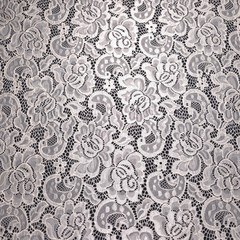 Ivory Classic Rose Stretch Lace 58″ By The Yard Apparel Fabric