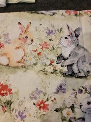Cotton fabric CP67735 Watercolor Bunnies by Susan Winget 48 x 36 inches