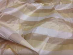 Ivory Yellow Brown Strio 100% silk dupioni fabric 54” wide Sold By The Yard