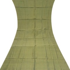 Vintage Green 100% Pure Silk Handloom Sari Remnant 3YD Craft Fabric Silk Scrap