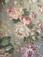 Cabbage Roses On Light Green Back Ground Medium Wt. Cotton Pillows,Designer Deco
