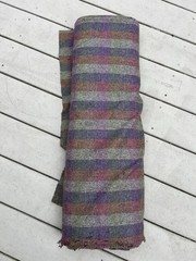 Stevens Forstmann Woolens WOOL MOHAIR FABRIC Blue Red Gray LARGE BOLT Vintage