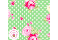 POSIE TW07G Green Dot Floral TANYA WHELAN Quilt FabricS HABBY CHIC