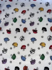 18”x21 1/2” Cotton Fabric Beckey Christina Colorful Coffee Cups Quilt USA #0589