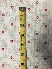 VTG Blue Dots in a Grid Pattern & Red Floral on Soft White Cotton BTFQ