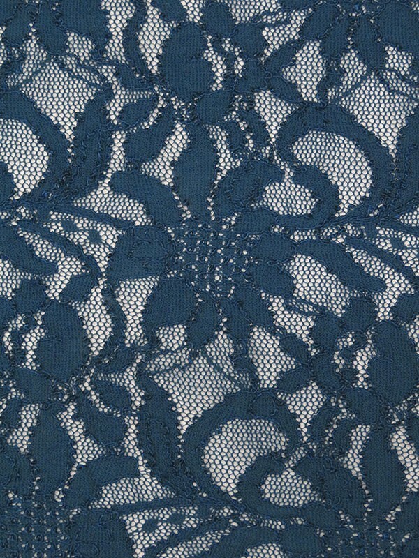 Dark Teal Lace Floral Netting Fabric Special Occasion Fabric By the Yard