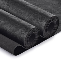 Faux Leather Fabric, Soft Synthetic PU Fabric Cut by the yard, Black