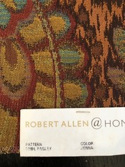 ROBERT ALLEN Tamil Paisley in Henna 26 1/8 x 26 1/4″ Woven Fabric Sample pc 1