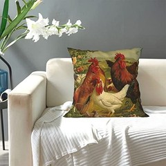 OGNOT Chicken Farm Cushion Cover 16×16 Inch Decorative Throw Pillow Case