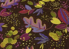 P KAUFMANN ROSA CHOCOLATE FLORAL FURNITURE BASKETWEAVE FABRIC BY THE YARD 54″W
