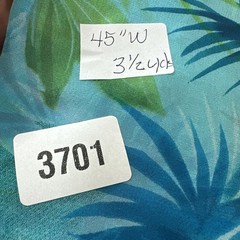 Floral Turquoise Sheer Voil 3 1/2 Yards 45″ Wide Very Nice