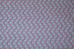 VIP Prints Fabric 100% Cotton YARDAGE Bright Dark Pink Hearts on dk Powder Blue
