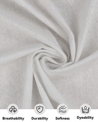 HOTGODEN Light Weight 100% Cotton Muslin Fabric: 59 inch x 10 YARDS, Bleached