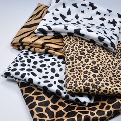 Leopard Print Velboa Short Fur Pile Polyester Upholstery Fabric 1 Yd Wide