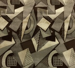 LARSEN TOSHIBI TAUPE BEIGE GEOMETRIC VELVET UPHOLSTERY FABRIC BY THE YARD 51″W