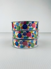 3 Spools of Colorful Polka Dots and Smiley Faces Ribbon 7/8 in. X 10 yd each