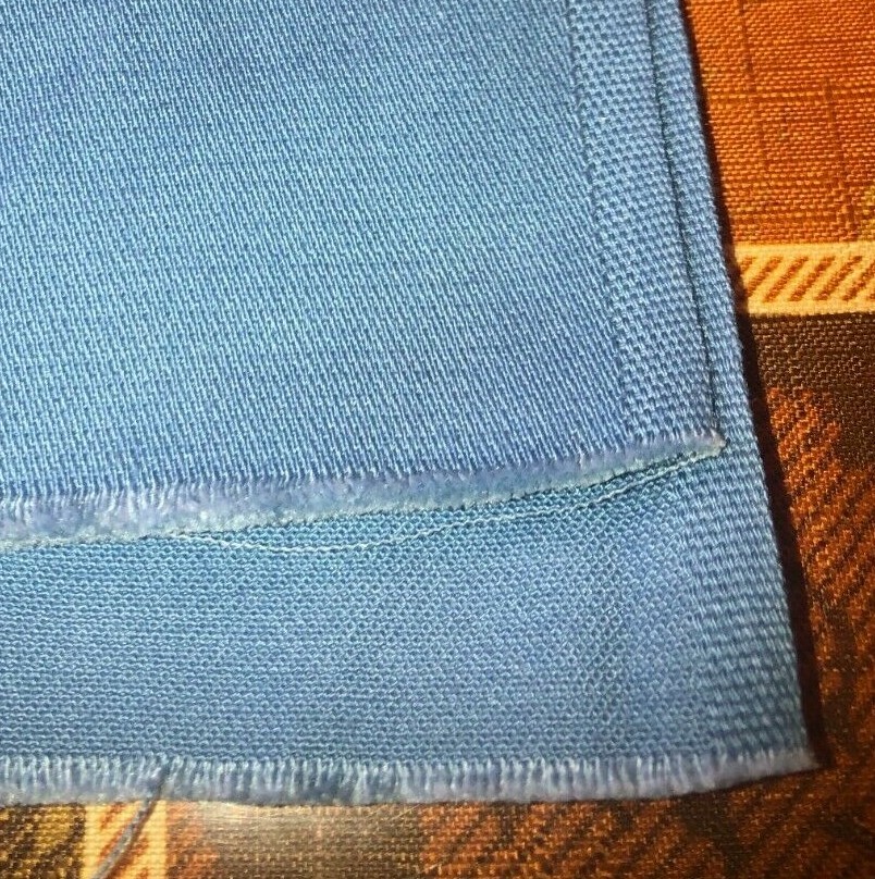 Med. blue cotton canvas/satin weave fabric, 90.5″ (2.1yd)L x 47″W, new bolt cut