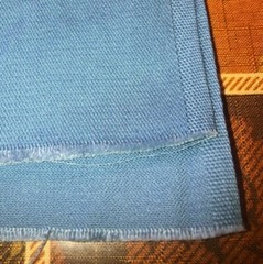 Med. blue cotton canvas/satin weave fabric, 90.5″ (2.1yd)L x 47″W, new bolt cut