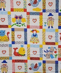 Vtg 1978 Pattern Rights Inc Applique Cheater Quilt Cotton Fabric 55×43″ Hoot Owl