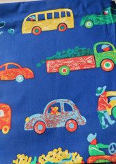 Cotton Quilt Fabric by Princess Fabric Inc. Bus Cars Trucks 1 Yd 20″ x 40″
