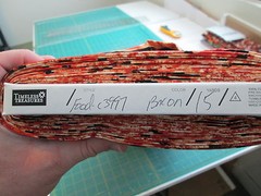 Bacon Strips Stacked Bacon Snacks Food Cotton Fabric BTHY