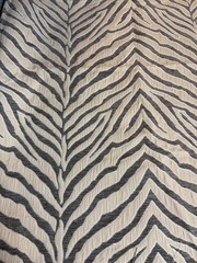 Fabric Lot 1 Yd 32 Ins 56 W Zebra Animal Pattern Gray Cream Heavy Upholstery
