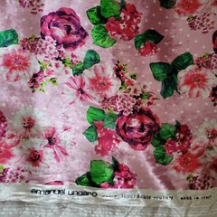 Pink Floral & Polka Dot Emanuel Ungaro Velveteen from Italy! Soft Luxurious Fab!