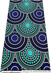 Blue Turquoise Dotted Print African Wax Fabric- 45″ width sell by 6 yards