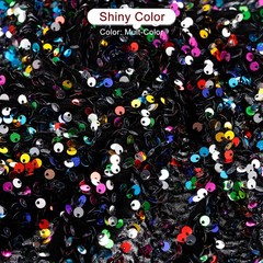 Sequin Fabric Multi-Color, 1 Yard Length 3.9 Feet Wide Velvet Fabric for Craft