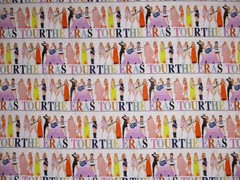 Taylor Swift Eras Tour Outfits on 100% Cotton Fabric 1/4 Yard : 9″ x 57″