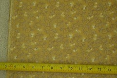 By 1/2 Yd, 44″ Wide, Gold Brown & Cream Floral on Brown Quilt Cotton, M5757
