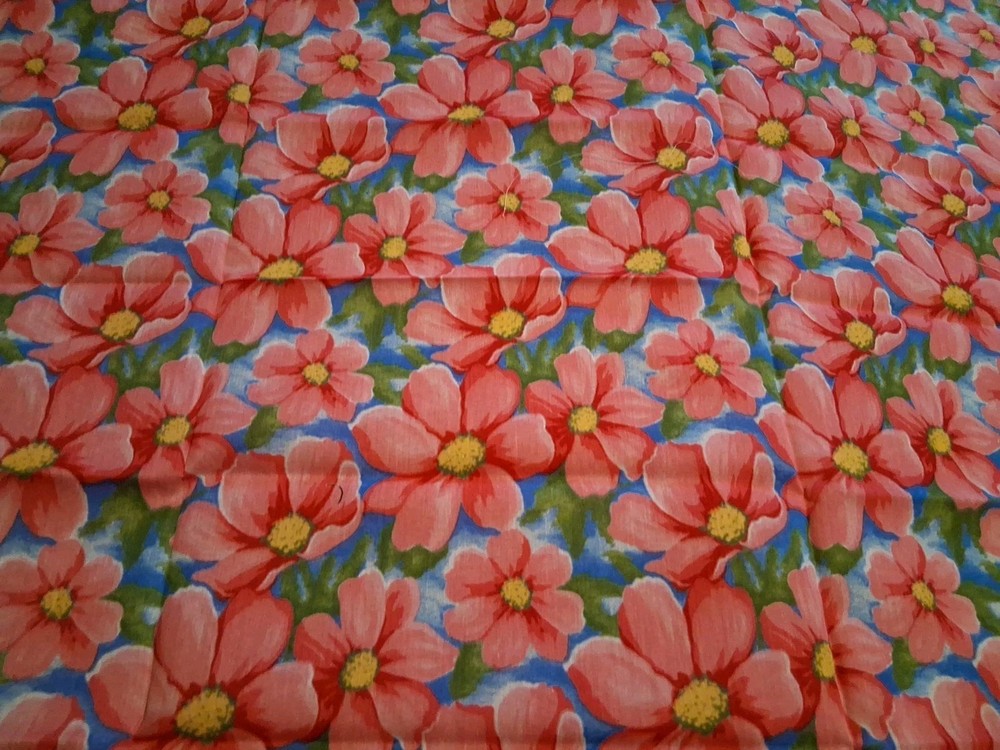 Multicolored Floral Cotton Polyester Blend Fabric 44″ X 24″