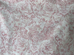 Pink Cherib Toile+Stripes Duvet Cover 84×84 CUTTER Nancy Koltes Fine Linen Italy