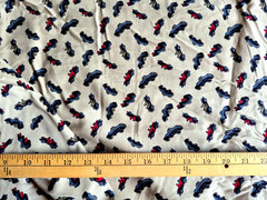 MULTI CARS ON TAN 100% COTTON CORDUROY FABRIC SMALL WALE 67X42″ 1.8 YARDS