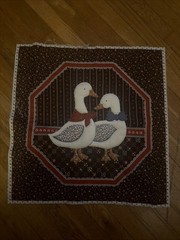 14.75in square vintage Cranston Goose Fabric Panel/ready for a Pillow or Quilt